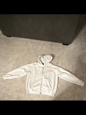 Abercrombie & Fitch Light Gray Zip-Up Hoodie Vest